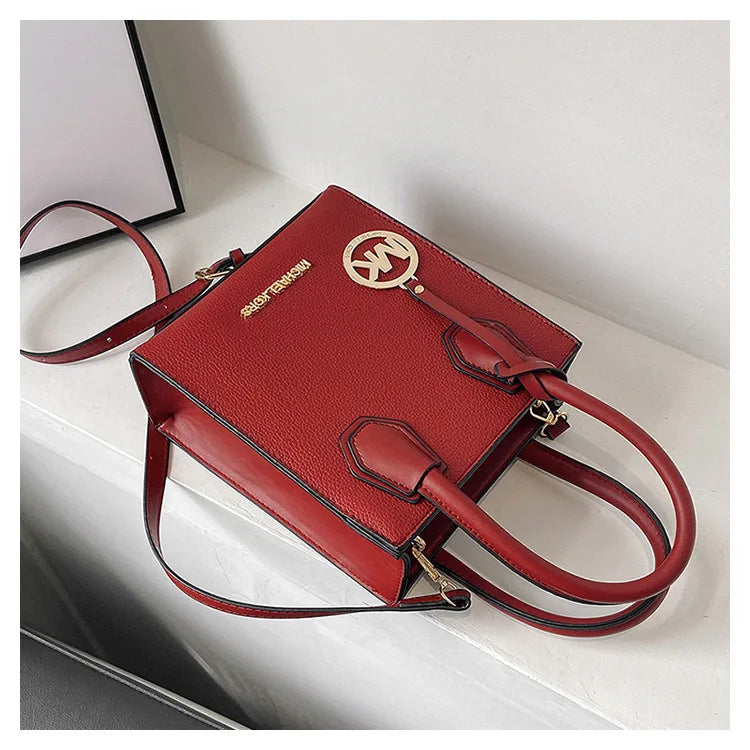 2026 New Michael Kors Women's Fashion One Shoulder Handbag MK Cross Shoulder Vertical Small Square Bag Classic Letter Bag