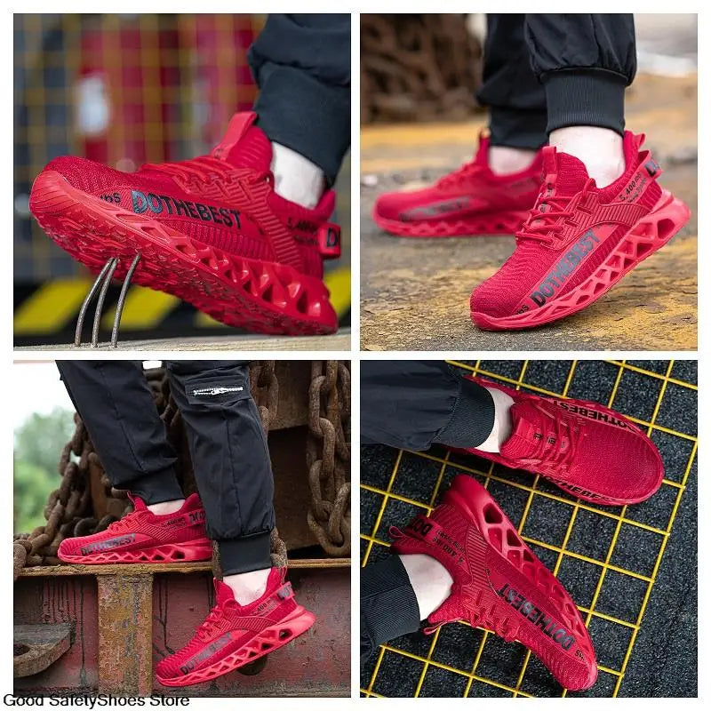 Safety Shoes Men For Work Sneakers Women'S Men Steel Toe Work Shoes Security Protective Shoes Lightweight Anti-Smash Anti-Puncture