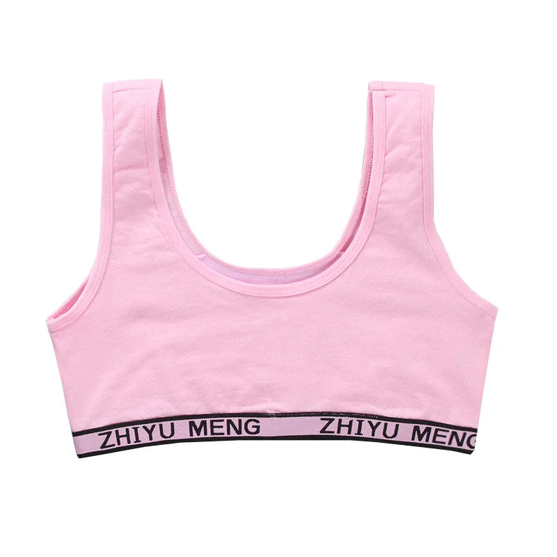 1/3PCS Teenage Girls Training Bras Vests Puberty Adolesent Students Underwear Brassiere Letters Wireless Children Tube Tank Tops