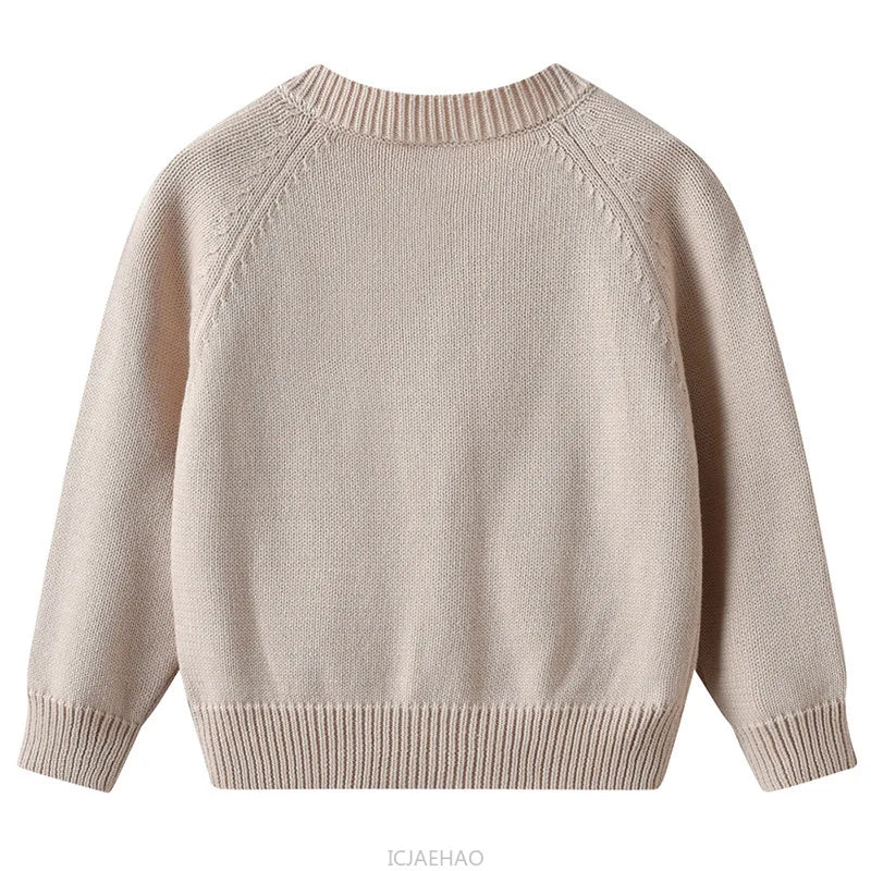 Teen Girl Clothes 2025 Children New Korean Cardigan Girls Knit Jacket Spring Autumn Outfit Style Costume Handmade Heart DIY Kids