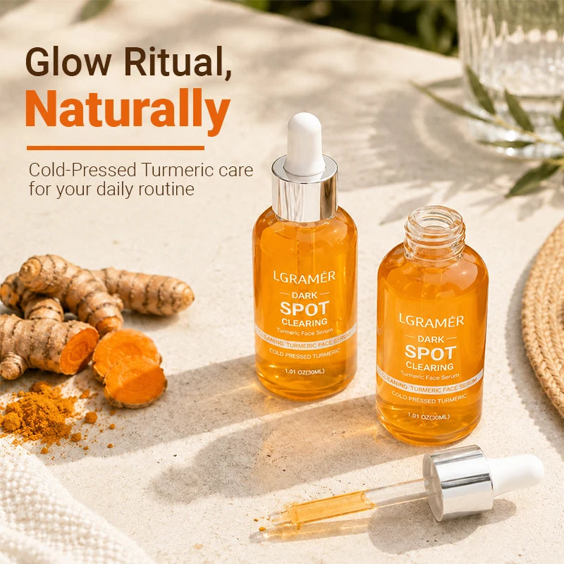 30ml/50ml Turmeric Face Serum 10% Glycolic Acid 2% Niacinamide Dark Spot Remover Corrector Brightening Anti-Aging Facial Serum