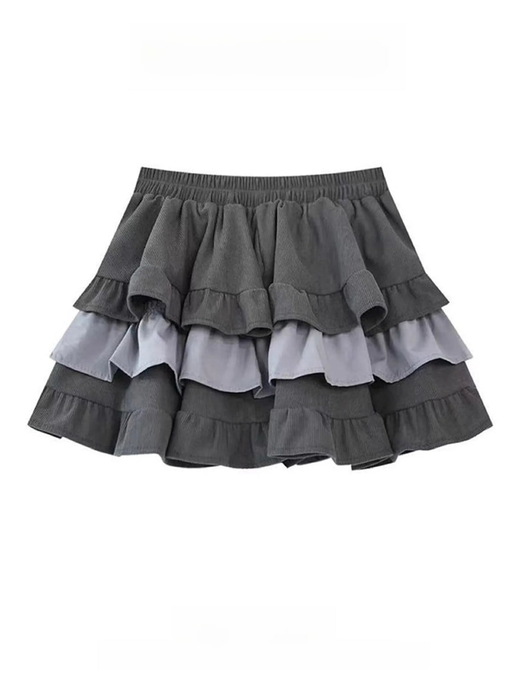 Ballet Style Light Beige Corduroy Puffy Skirt Women Spring Spicy Loose Waist Half Skirt Anti-Light Short Skirt
