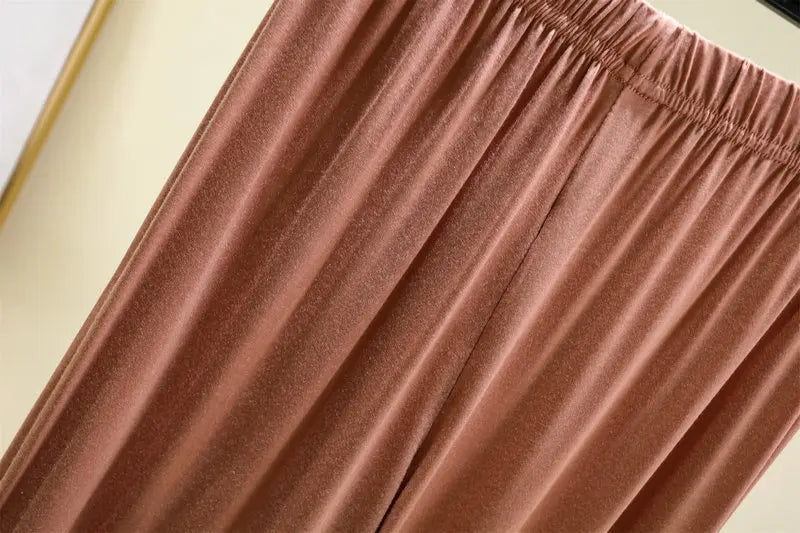 Women's Modal Wide Leg Lounge Shorts - High Waist Loose Fit Casual