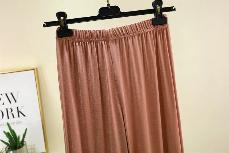Women's Modal Wide Leg Lounge Shorts - High Waist Loose Fit Casual
