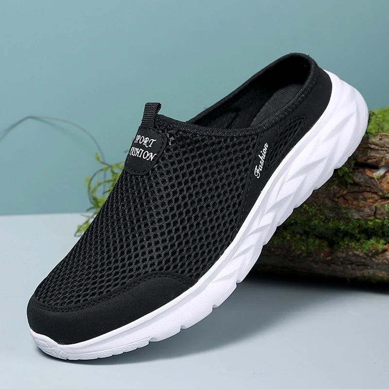 39-47 Men Half Slippers Anti-Slip Men'S Casual Shoes Lightweight Male Flat Slippers Breathable Fashion Slip On Flats Outdoor