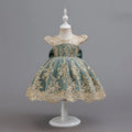 HETISO Children's Dress Princess Embroidery Lace Flower Girls Holiday Party Ball Gown Little Kids Summer Costume 1-6Y