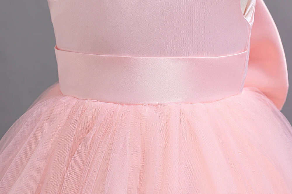 Hetiso Girls Flower Embroidery Party Dresses Kids Summer Formal Holiday Birthday Gown Kids Trailing Evening Princess Clothes 1-6