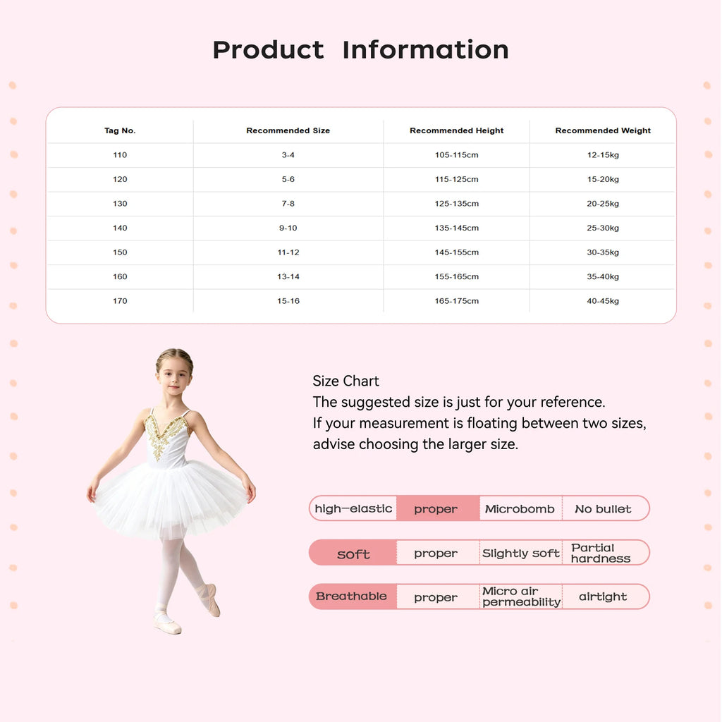 Kids Girls Tutu Ballerina Ballet Dance Performance Dress Adjustable Spaghetti Strap Applique Bodice Tulle Tutu Dress Dancewear