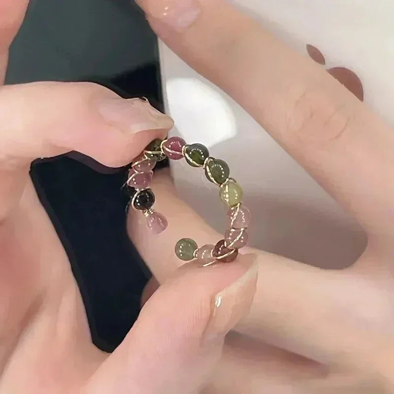 New Irregular Opening Pearl Ring Two-Piece Set For Women'S Fashionable Personalized Daily Accessory Jewelry Birthday Gifts