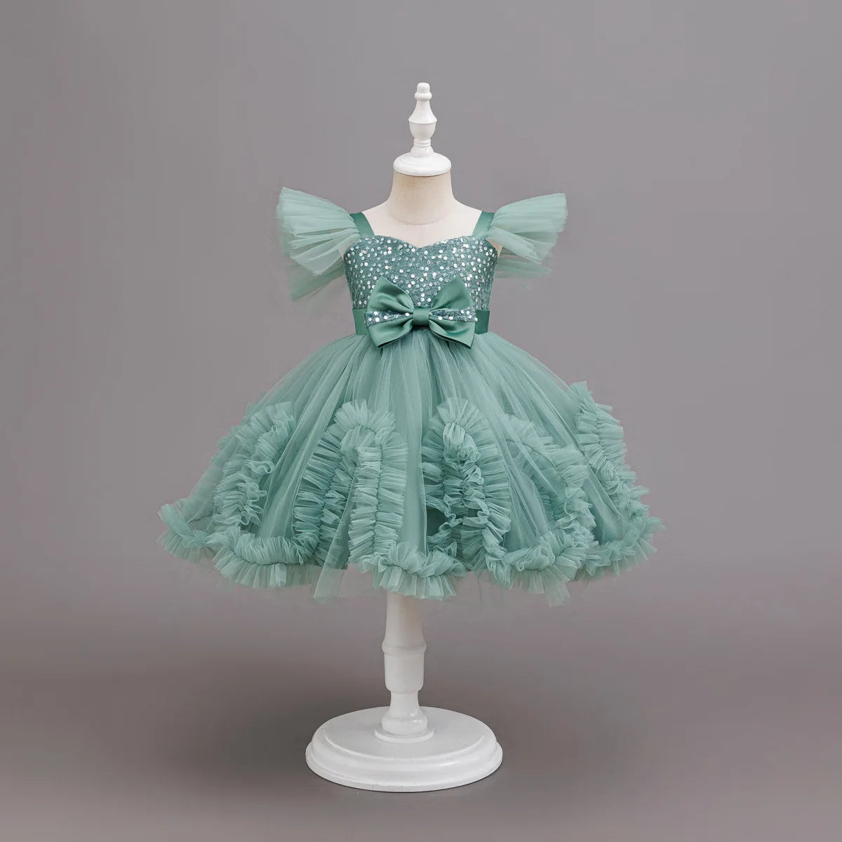 HETISO Girls Sequined Tutu Mesh Dress Summer Kids Birthday Party Christmas Ball Gown Child Wear For 3-10 Years
