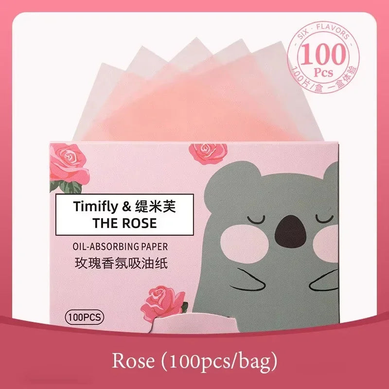 100pcs Fragrance Facial Oil Absorbing Paper facial absorbent paper Face Oil Absorbing Sheets Makeup Tools Skin Care for Women