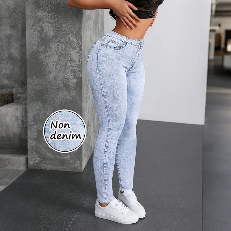 Women's Non-Denim Leggings High Waist Hip Lifting Yoga Pants Fashionable Sexy Casual Pants Solid Color High Elastic Soft Wear