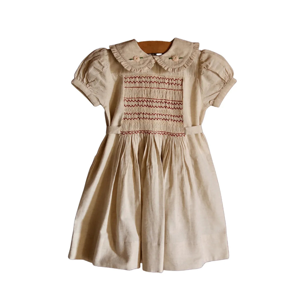 Children's Dress 2026 Summer New Product BD Girls Pastoral Embroidery Wrap Bubble Sleeve Shirt Skirt Princess Dress