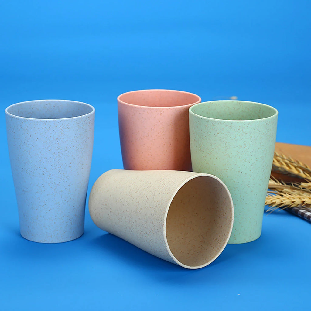 High Grade Wheat Straw Dinnerware Set Children's Unbreakable Dishes Tableware Fork Spoon Chopsticks Bowls Cup Dish Camping Set