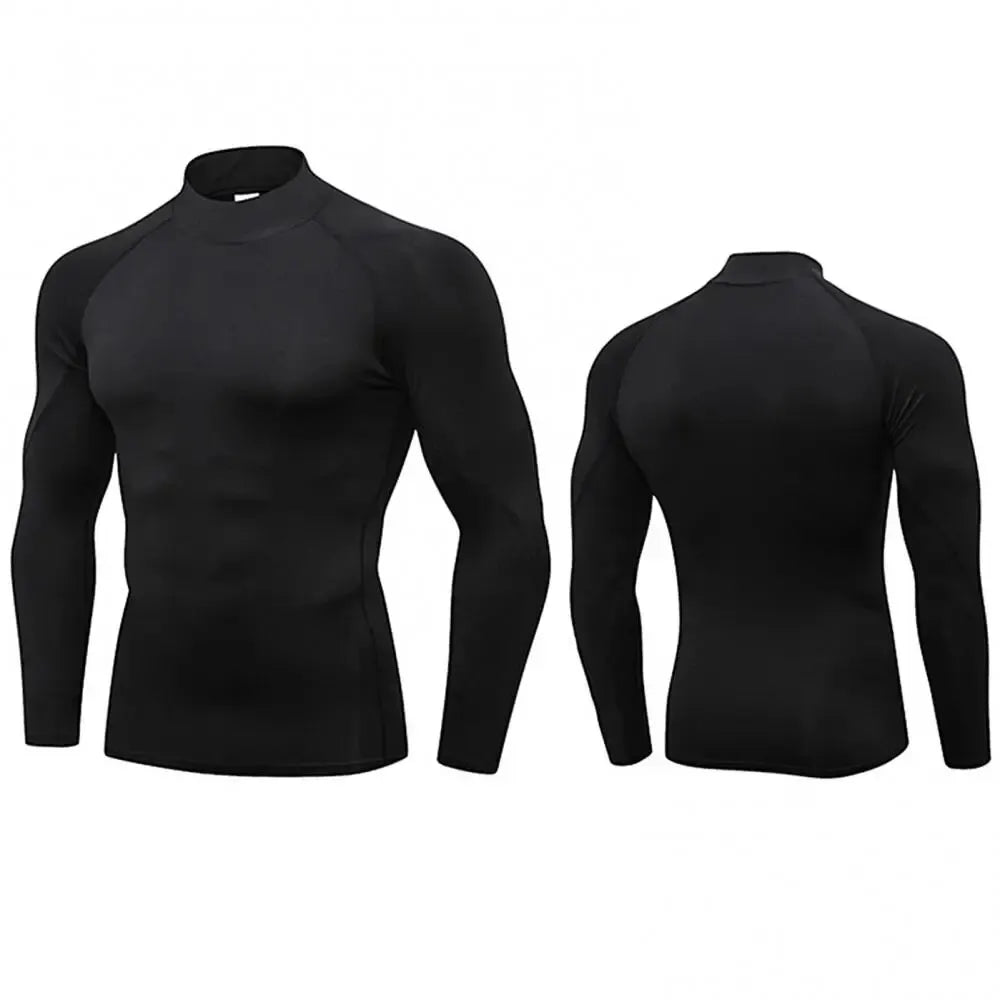 Men's Compression Turtleneck Long Sleeve Shirt - Athletic Gym Base Layer
