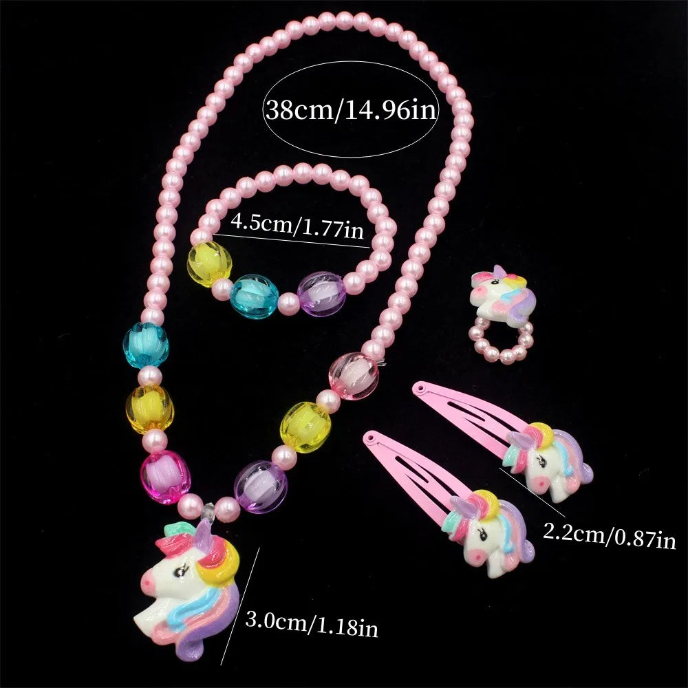 Unicorn Kids Beaded Jewelry Set for Girls