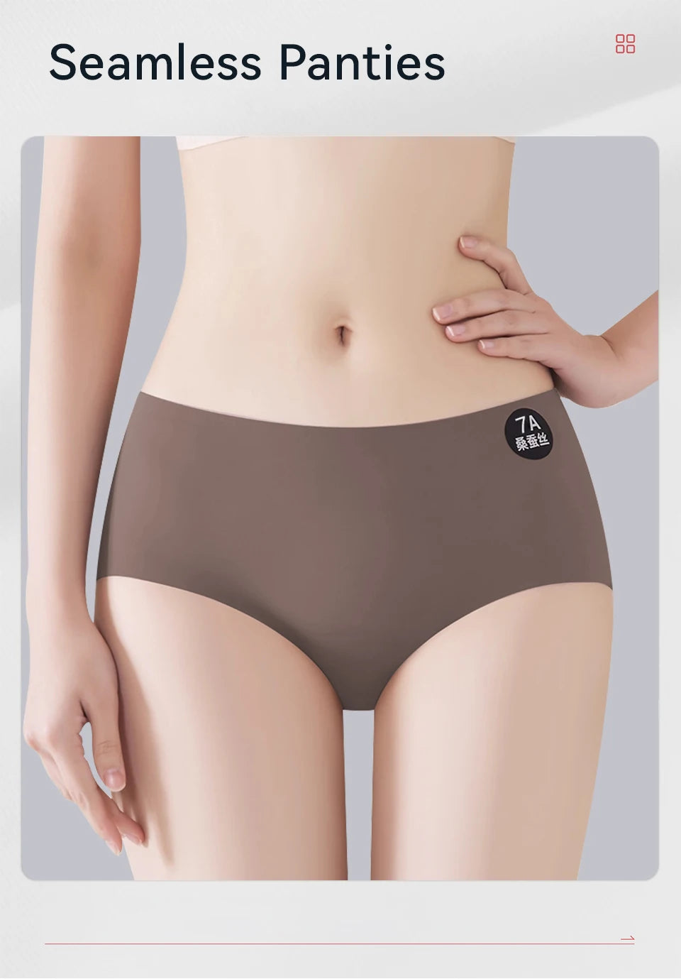Falllsweet 4Pcs Women Seamless Silk Panties Soft Thin Female Underwear Sexy Mid-Rise Briefs Ice Silk Underpants Lingerie M-2XL