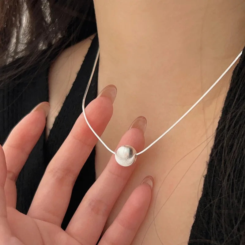925 Sterling Silver Necklace Bead Pendant For Women'S Wedding Engagement Jewelry Fashion Classics High Quality