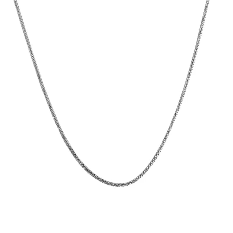 Sparkling Necklace Trendy Chain Choker for Women Fashion Brilliant Crystal Silver Plated Necklaces Accessories Jewelry Gift 2022