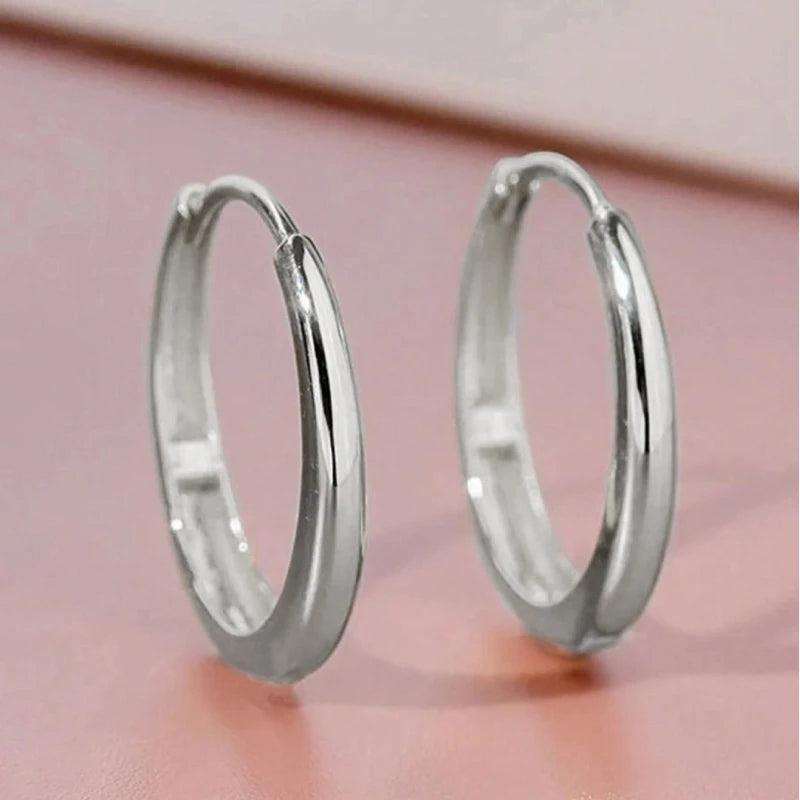 Huitan Versatile Gold Color Hoop Earrings Female Daily Jewelry Matel Style Design Accessories For Women'S