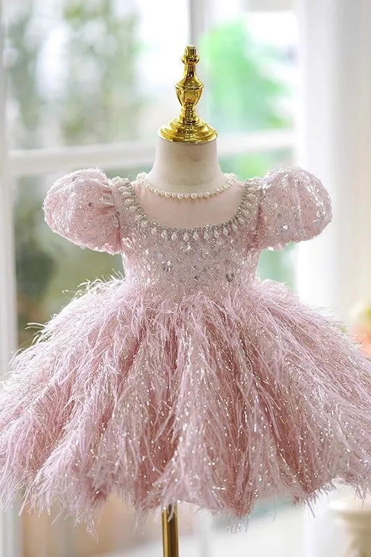 Baby Girl's Dress Light Luxury High End Children's Princess Dress Little Girl Birthday Host Piano Performance Dress
