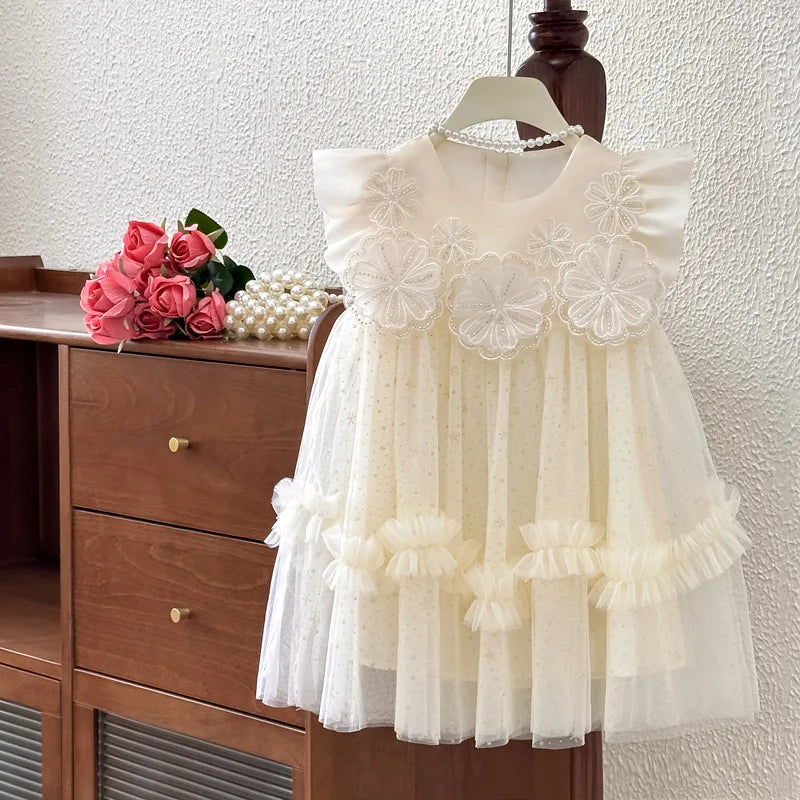 Girls' Summer Dress 2025 New Children's Internet Famous Princess Dress, Girls' Summer Super Fairy Mesh Dress
