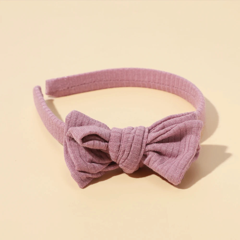 Baby Headband Solid Color Hair Hoop With Soft Atmospheric Bow For Newborns And Toddlers