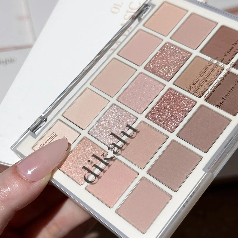 DIKALU 20-Color Korean Low Saturation Eyeshadow Tray Matte Waterproof Brown Pink Eye Shadow Palette Long-lasting Daily Makeup