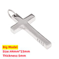 Real Solid 925 Silver Cross Pendant For Men Women'S Minimalist High Polished Fashion Classic Jesus Christian Prayer Jewelry