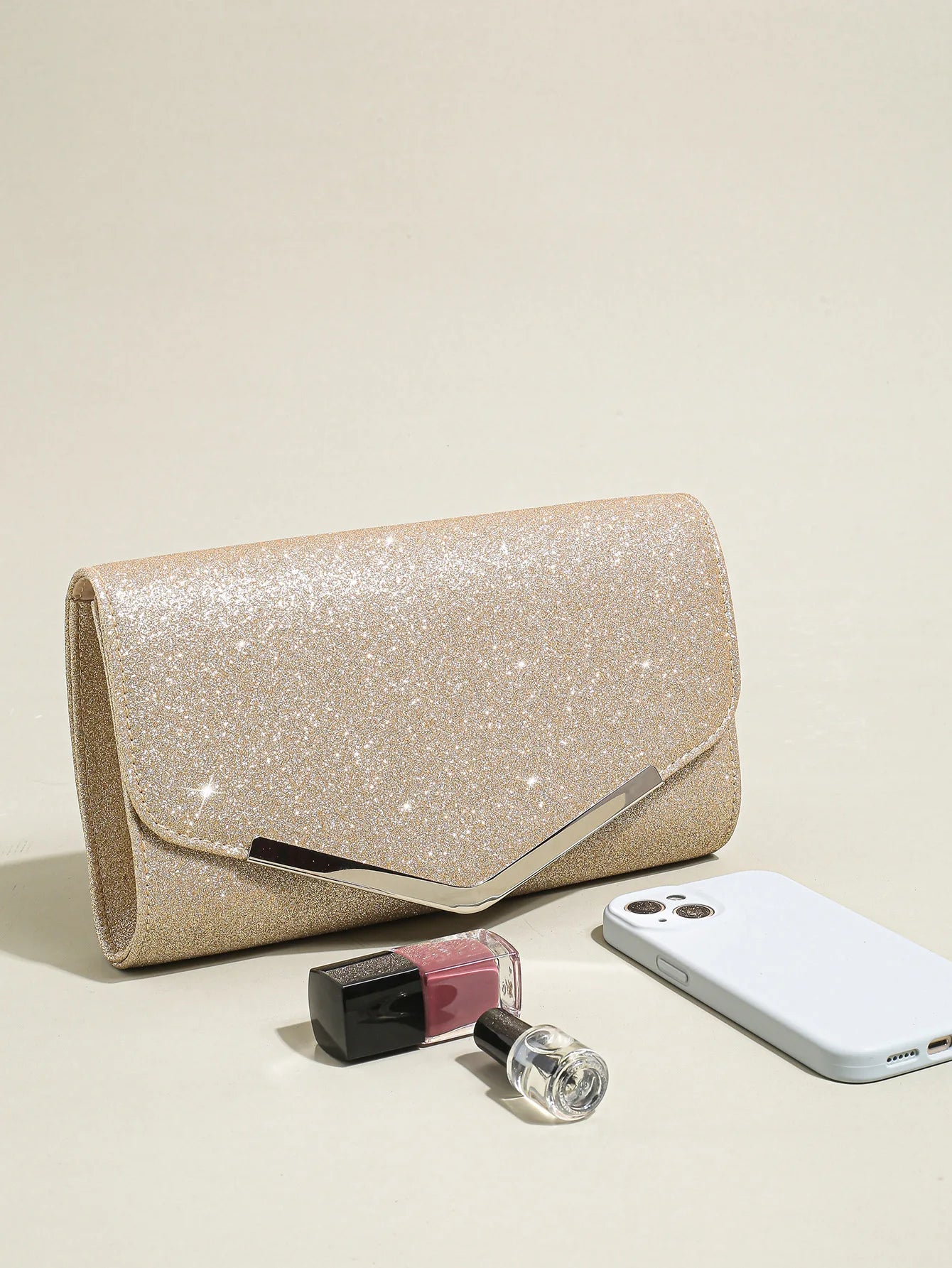 Clutch Purse Evening Bag for Women, Glitter Evening Envelope Handbag With Detachable Chain for Wedding and Party