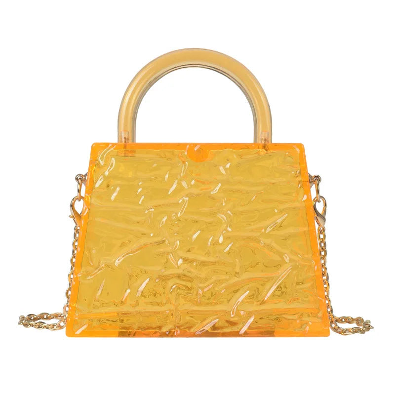 Fashion Transparent Acrylic Box Women Handbags Designer Clear Pvc Shoulder Crossbody Bags Luxury Evening Clutch Small Purse