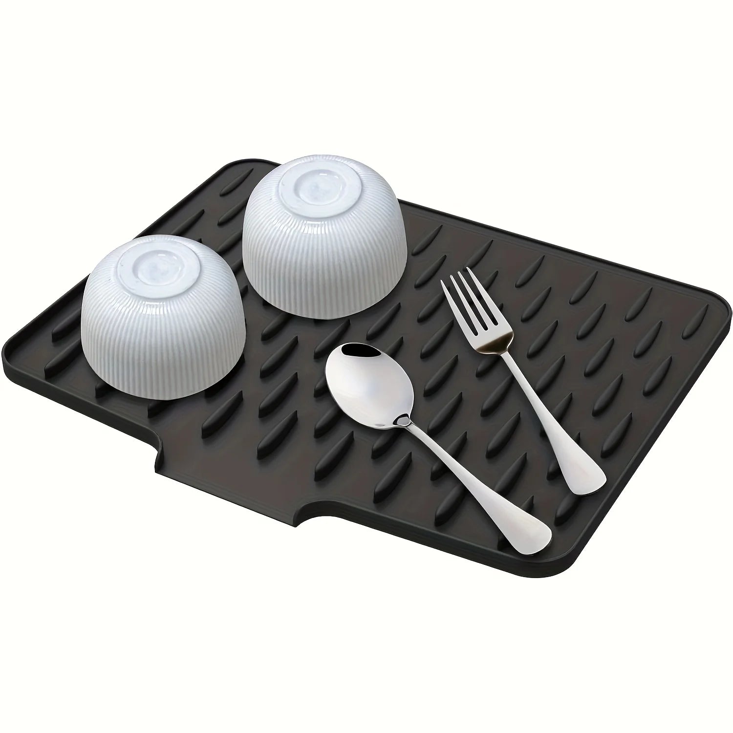 Tapete de silicona para cocina con diseño de drenaje incorporado, fácil de limpiar, adecuado para encimeras, fregaderos, refrigeradores
