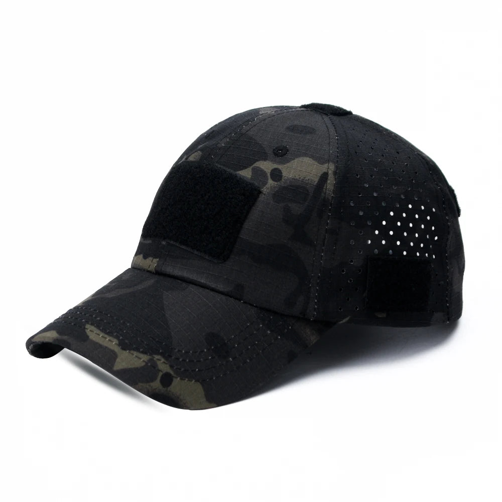 1/2Pcs New Men Camouflage Baseball Cap Breathable Sunscreen Hat Outdoor Sports Hunting Hiking Camping Beach Fishing Sun Hat