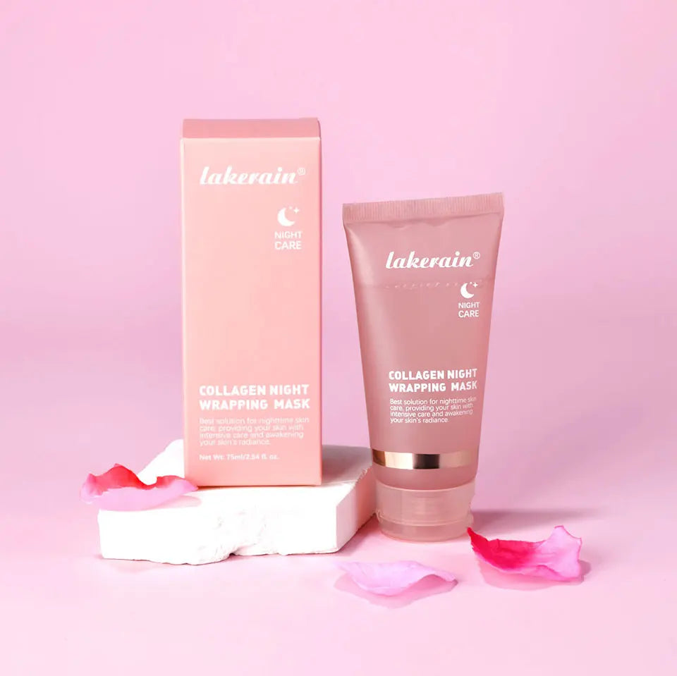 Collagen Overnight Wrapping Peel Off Facial Mask, Korean Collagen Night Wrapping Mask Deeply Hydrates Night Care Mask Cream 75ml