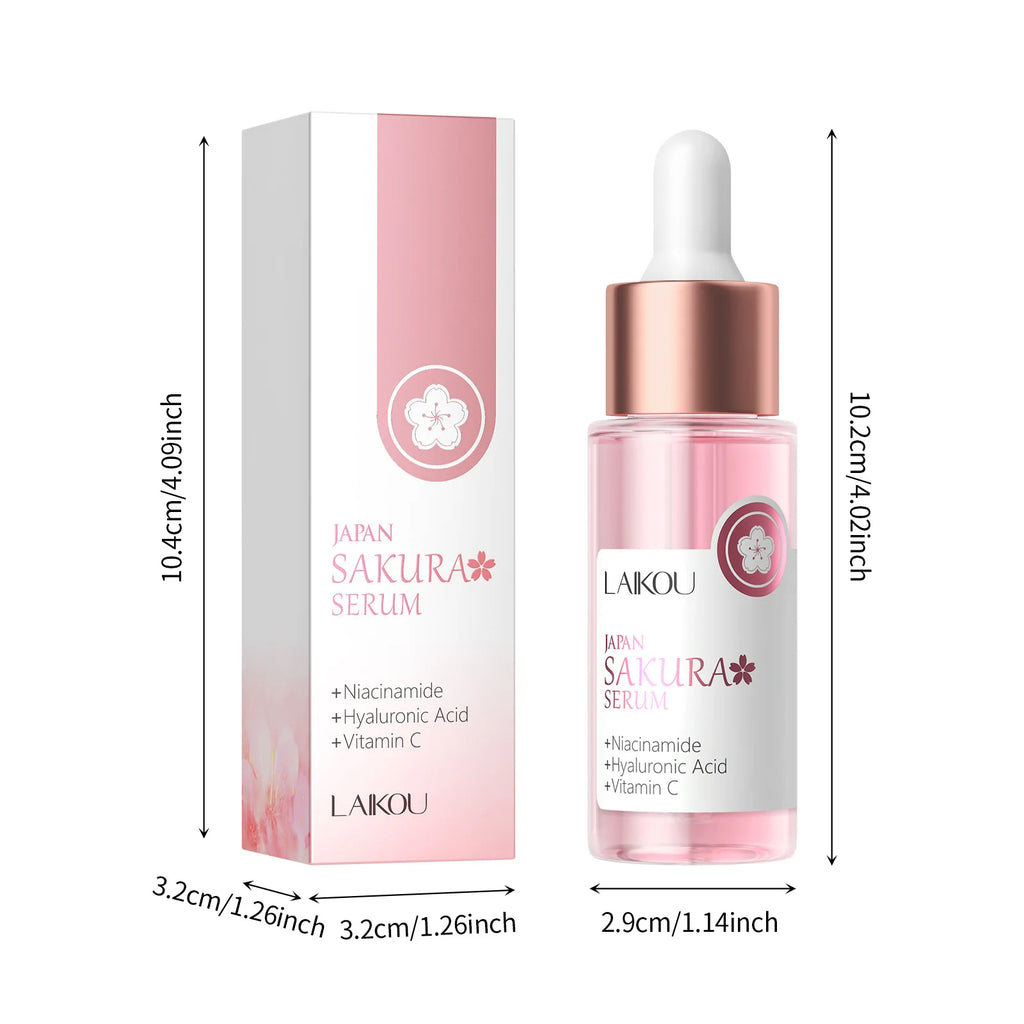 Sakura Serum Niacinamide Hyaluronic Acid Vitamin C Brightening Hydrating Moisturizing Glow Boost Daily Facial Skin Care Essence