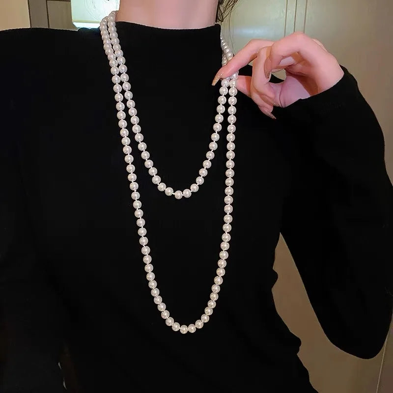 Multi-Layer Imitation Pearl Bead Necklace for Women