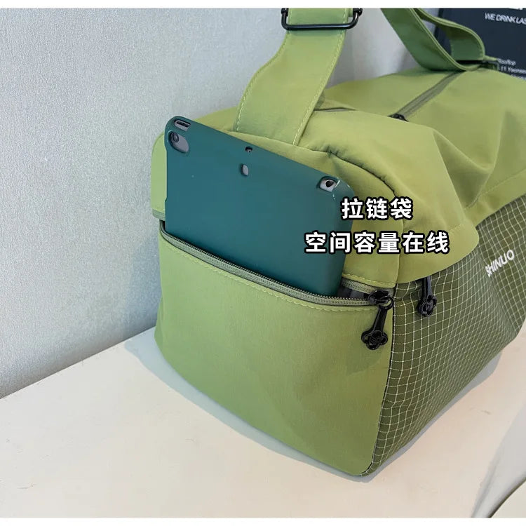 Large Capacity Travel Tote Bags for Women Solid Color Shoulder Messenger Bag Sports Yoga Satchels Fashion Woman Handbag
