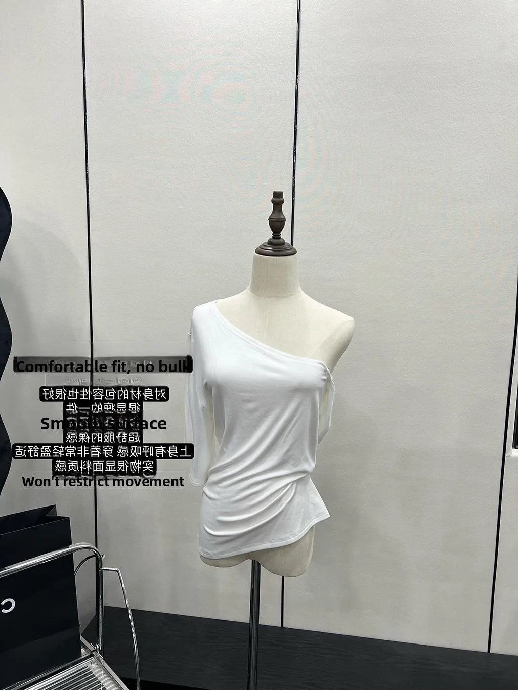 Summer New Style Casual Loose Shoulder Sexy White T-shirt Women's Short Sleeve Short Length Slimming Show Shoulder Top