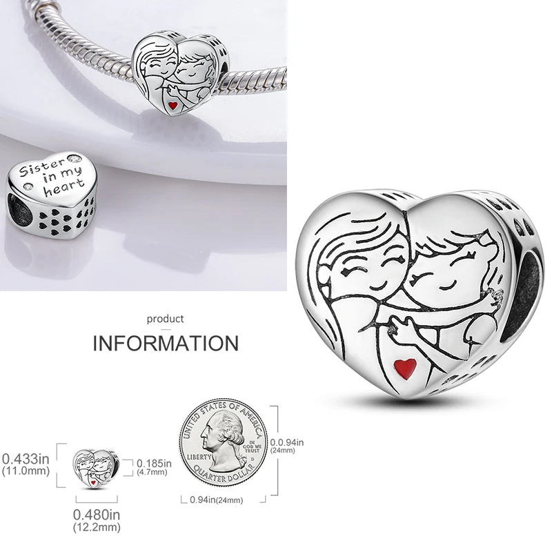 925 Sterling Silver Heart Infinity Charm Bead For Pandora Style Bracelets Gift For Her