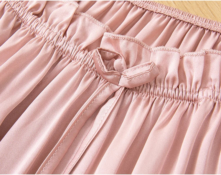 100% Mulberry Silk 16 momme Charmeuse Silk Purple Color Long Sleeve Sleep Dress Sleepwear Nightdress Nightgown QQ068