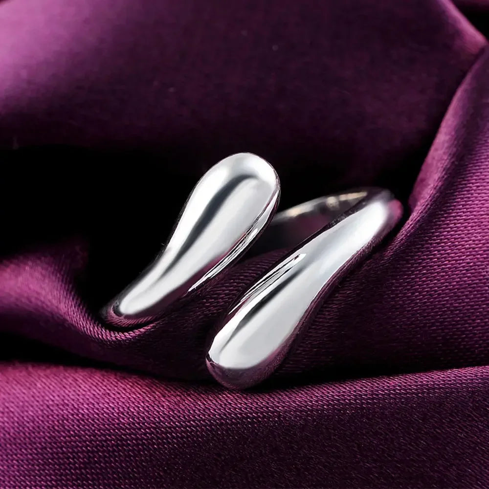 Hot High Quality Popular Brands 925 Sterling Silver Water Drop Rings For Women'S Fashion Wedding Fine Jewelry Christmas