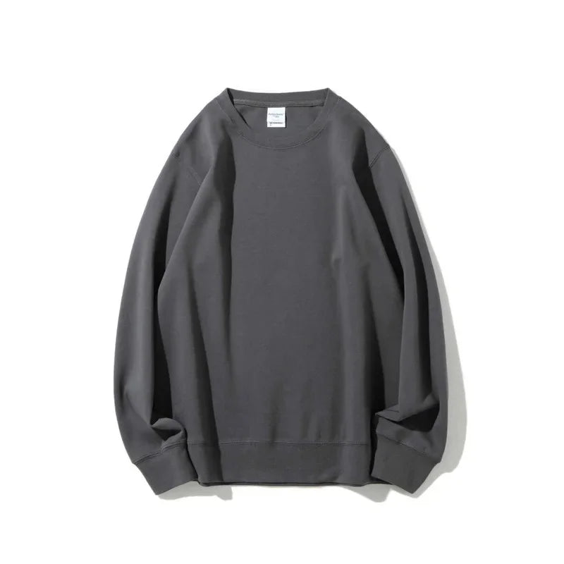 Silver Fox Velvet Pullover Sweatshirt - Loose Fit Long Sleeve Round Neck