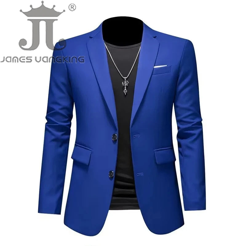 Boutique Fashion Mens Blazer Solid Color Premium High End Suit Jacket For Men Groom Wedding