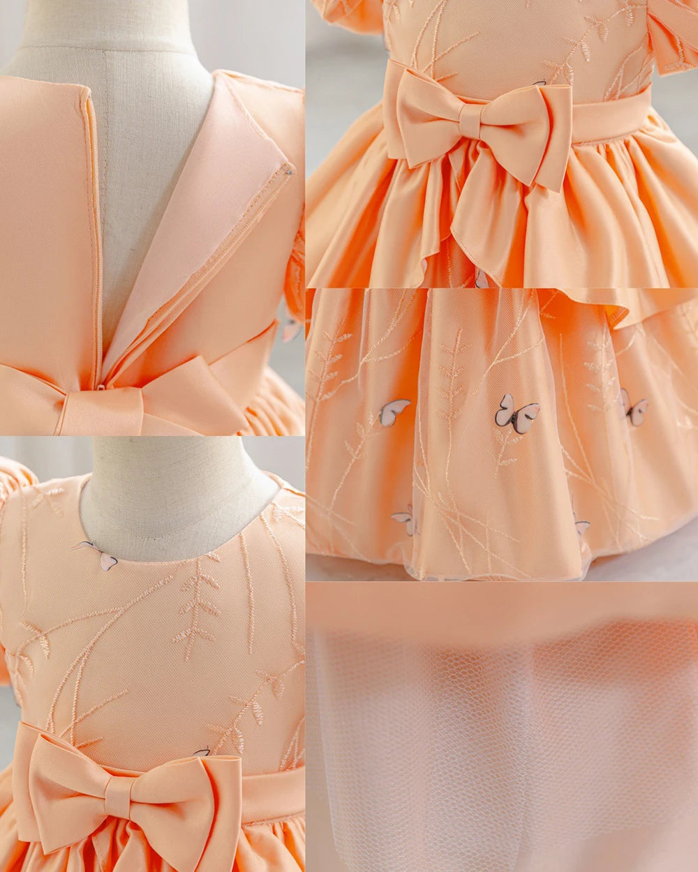 HETISO Butterfly Girl Kid's Dress Casual Cotton Baby's Dresses Spring Summer Child Birthday Ball Gown 1-4 Years
