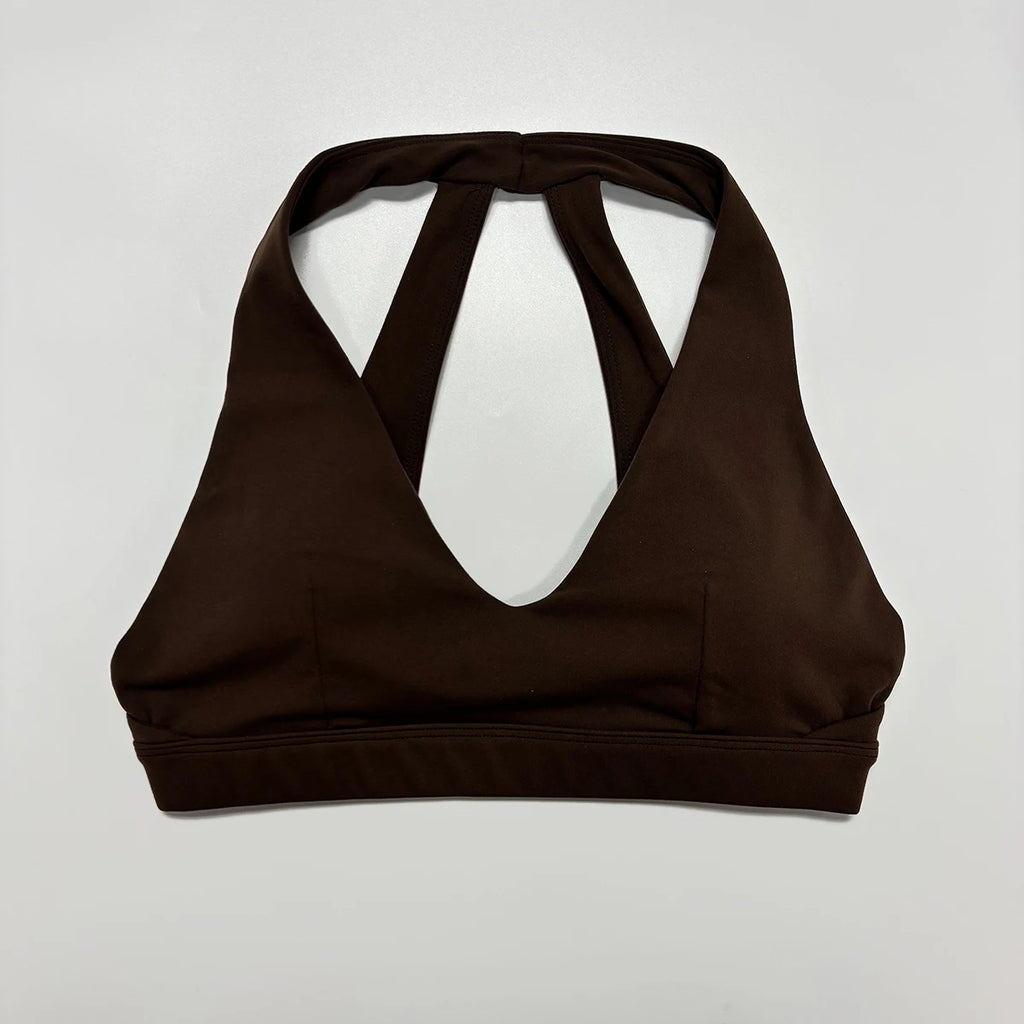 New Summer Women's Halter Sport Bra Shockproof Gym Running Bra Beautiful Back Yoga Crop Top Summer New Female Underwear
