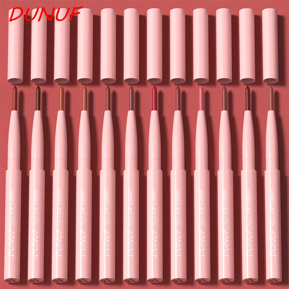 12 Colors Matte Red Brown Lipliner Pencil Waterproof Non-stick Cup Slim Lipstick Make Up Nude Pink Lip Liner Outline Lip Contour