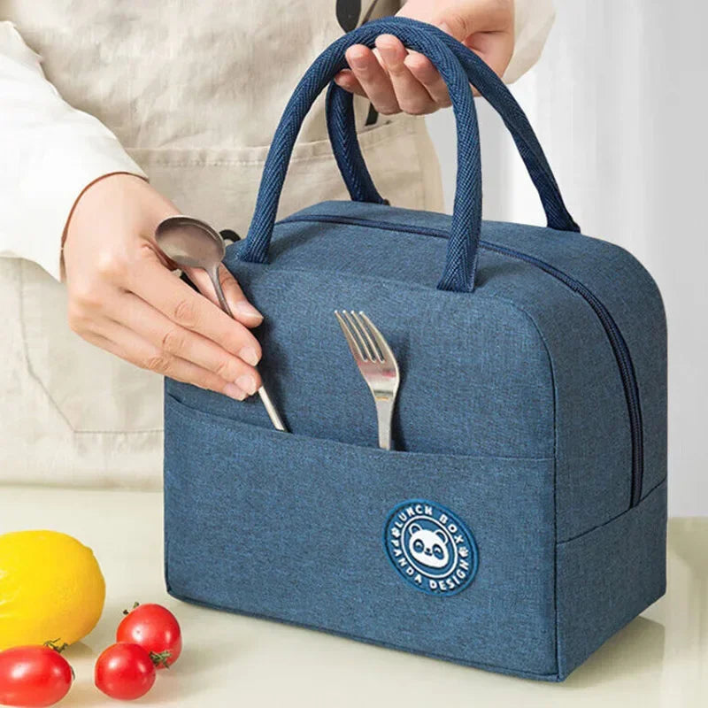 Bolsa de almuerzo de pana con aislamiento térmico, lonchera, bolso de mano, multifuncional, para niños, escuela, enfriador, bolsa de picnic, bolsa de comida