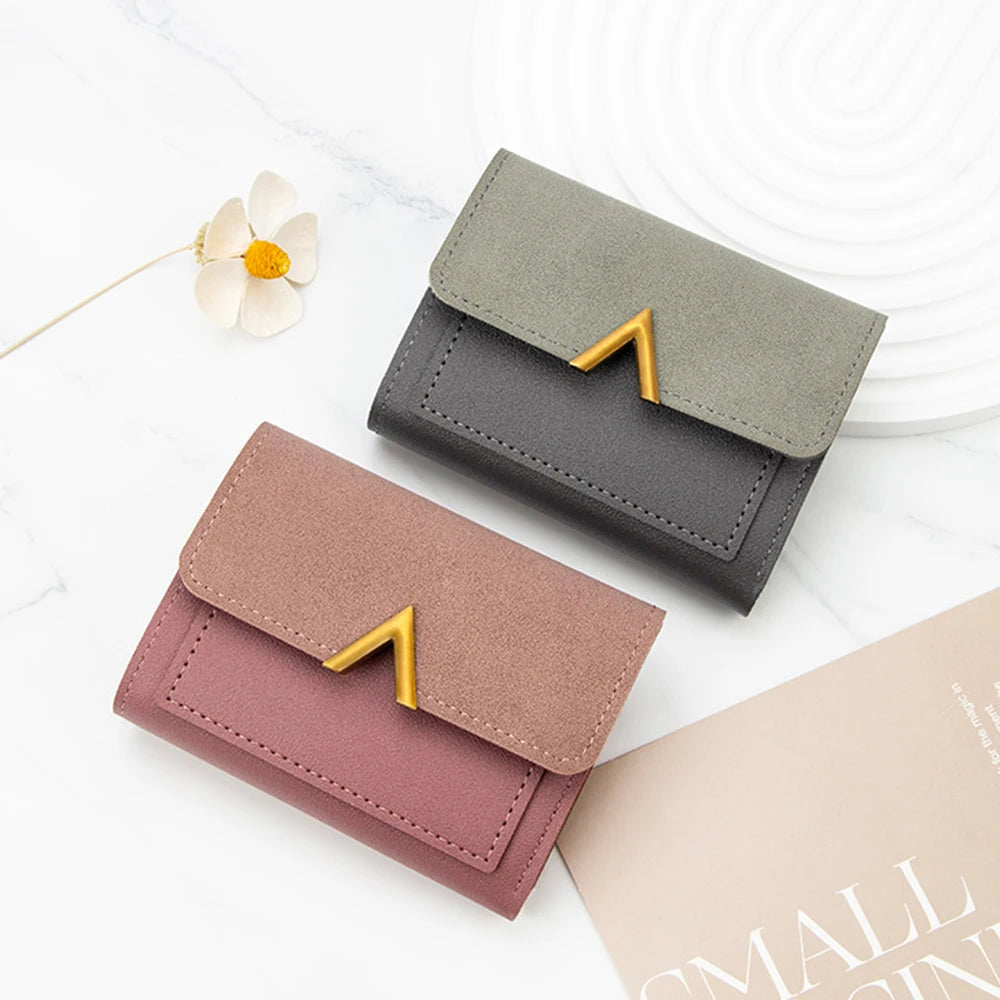 CNGRANDBAG Women's Personalized PU Leather Tri-Fold Wallet