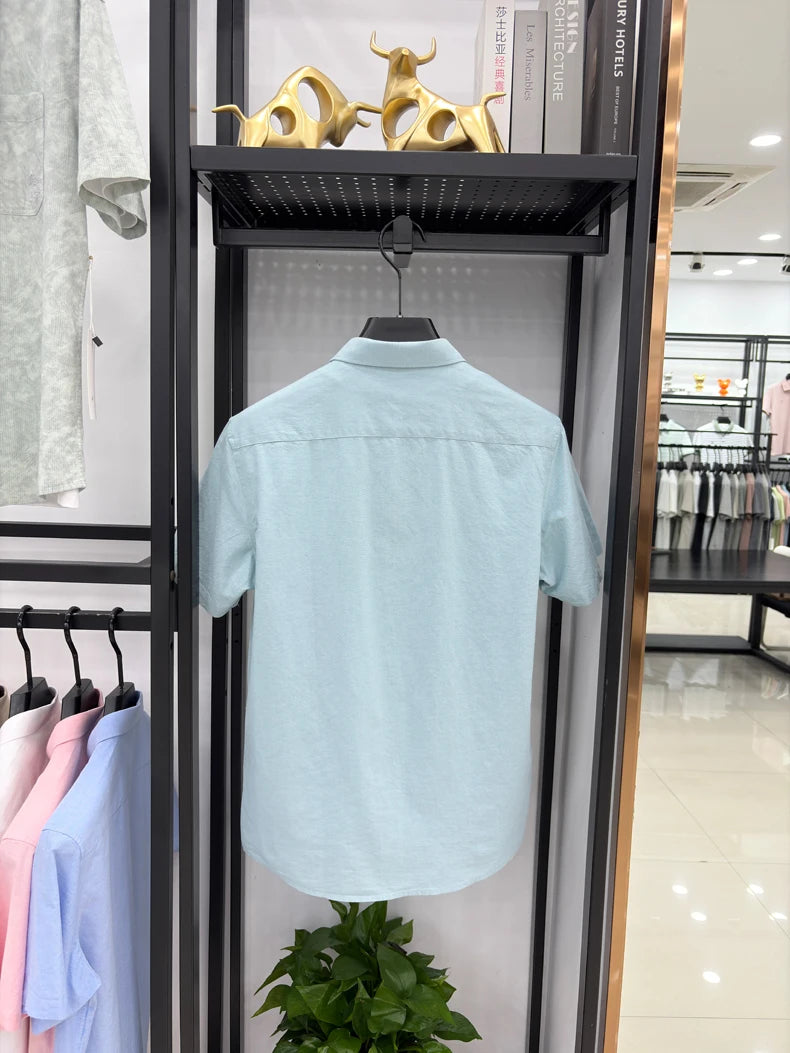 100% pure cotton short sleeve shirt summer new breathable men's T-shirt designer brand Paul Pony embroidery business casual top