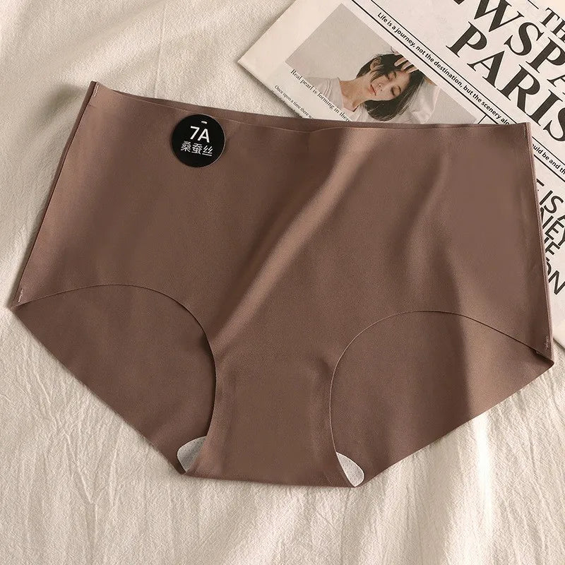 6pcs Seamless Mulberry Silk Panties Women's Ultra-thin Underwear Sexy High-elastic Soft Breathable Female Daily Panties